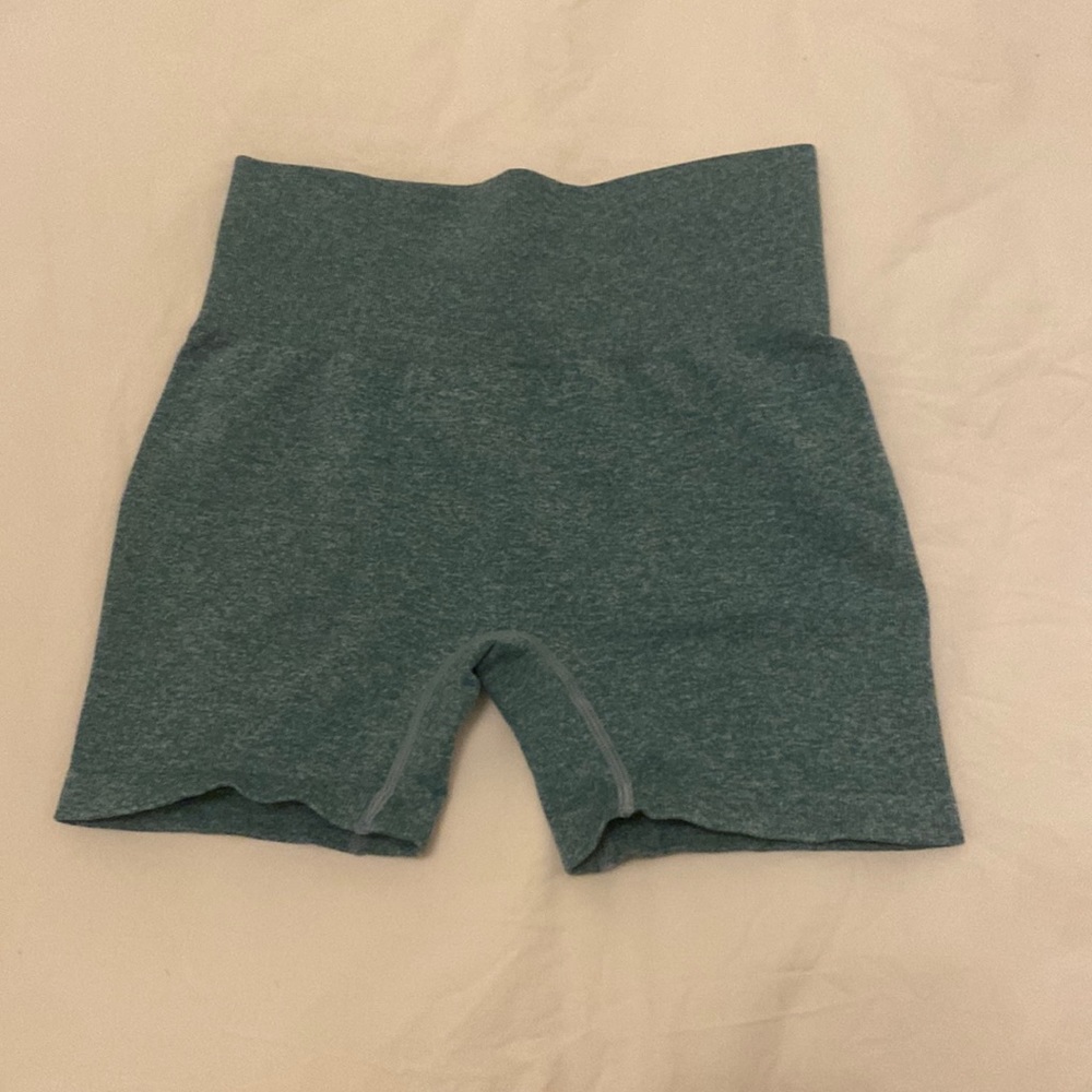 teal blue green workout shorts